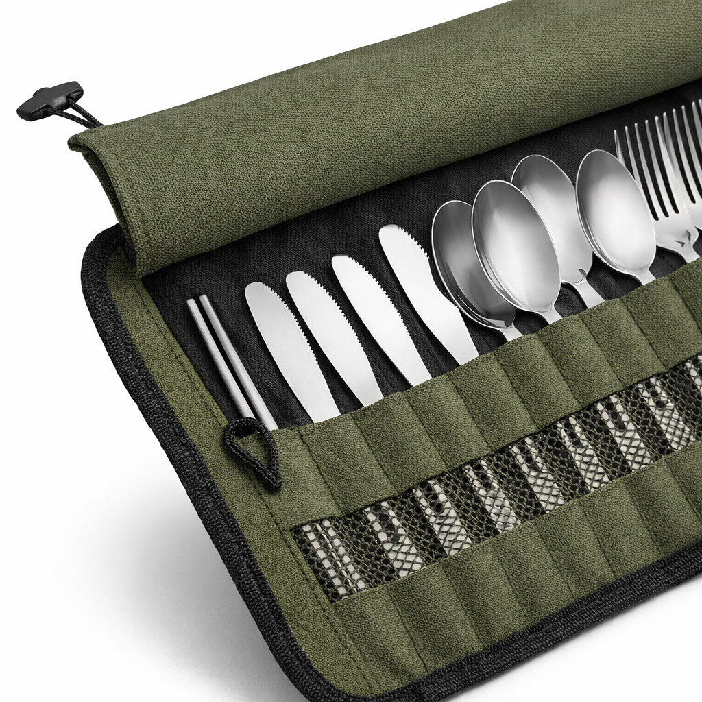 Portable Camping Utensil Storage Bag | Oxford Fabric with Safety Slot | Lightweight Travel Case