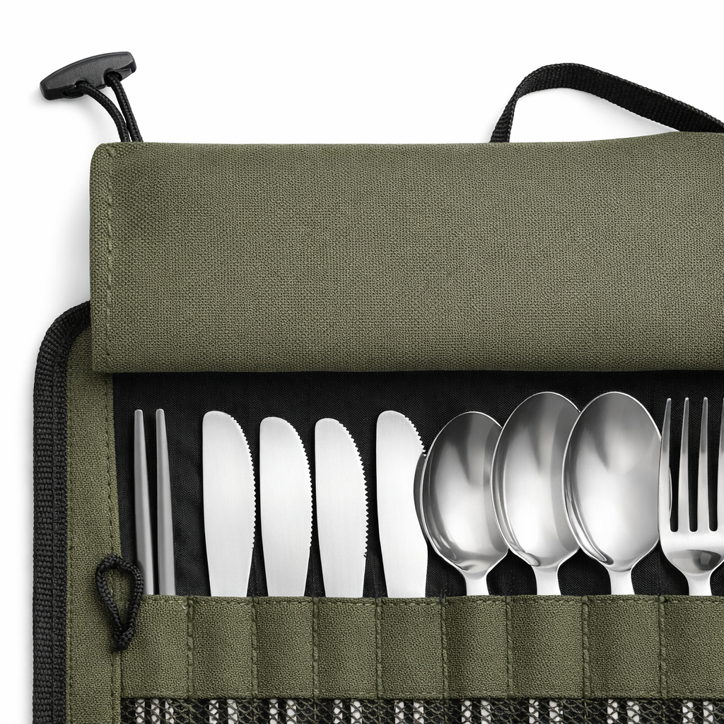 Portable Camping Utensil Storage Bag | Oxford Fabric with Safety Slot | Lightweight Travel Case