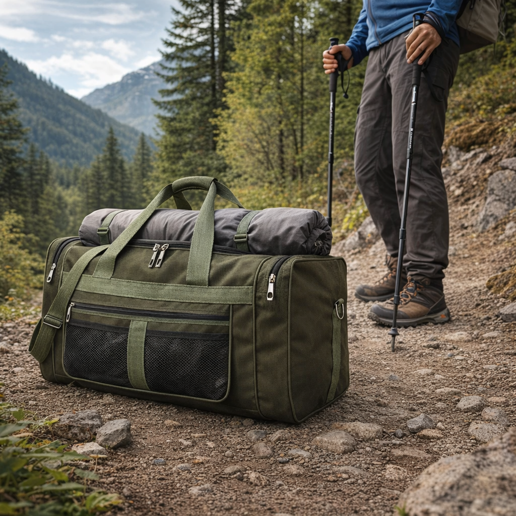 APWIKOGER Waterproof Sports Duffel Bag | Large Capacity | Wet Dry Separation | Unisex Polyester Gym Backpack