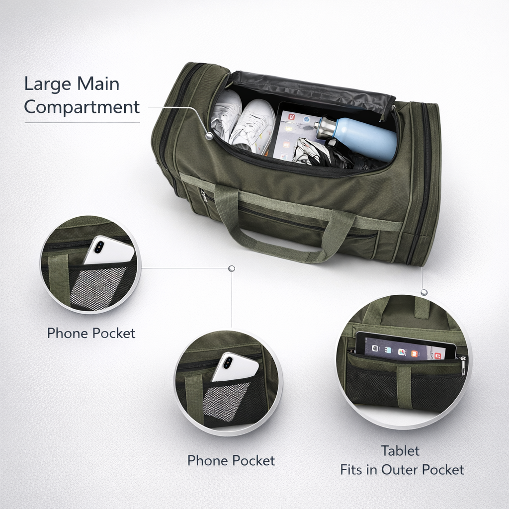 APWIKOGER Waterproof Sports Duffel Bag | Large Capacity | Wet Dry Separation | Unisex Polyester Gym Backpack