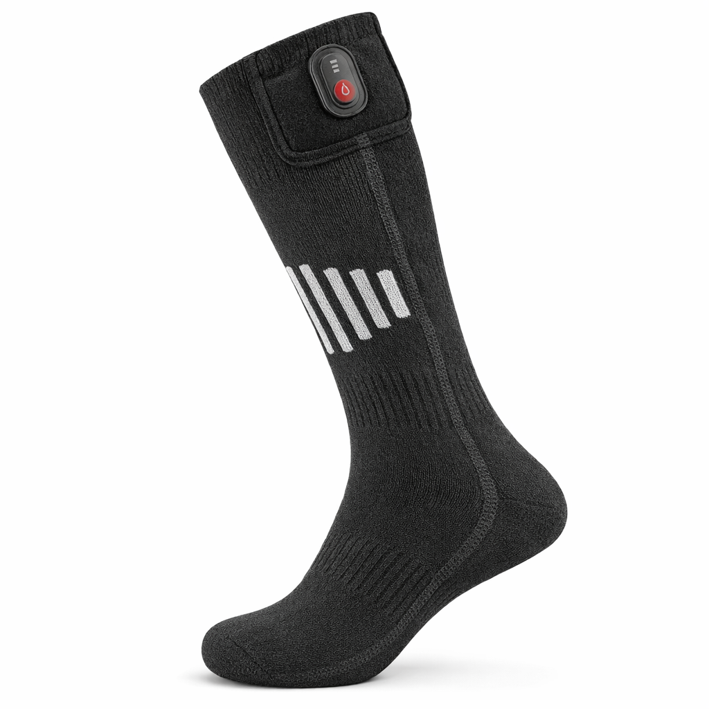 NUOYING Heated Socks | 5000mAh USB Rechargeable | Winter Warmth for Outdoor Sports | 3 Gear Settings | Cotton Material | Ideal for Skiing