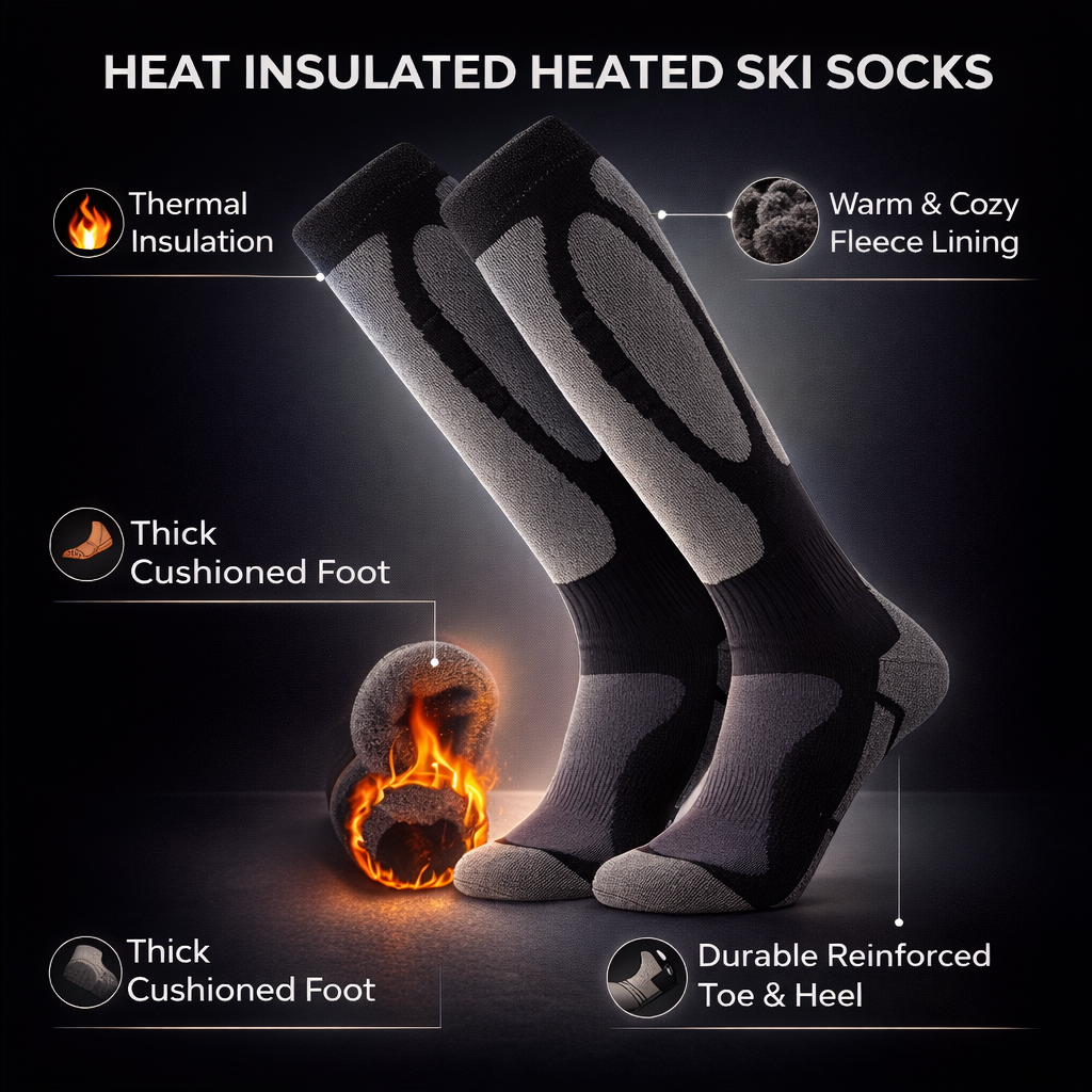 Winter Thermal Socks | Geometric Knit Design | Cushioned Bottom | Skiing & Snowboarding Outdoor Gear | Unisex