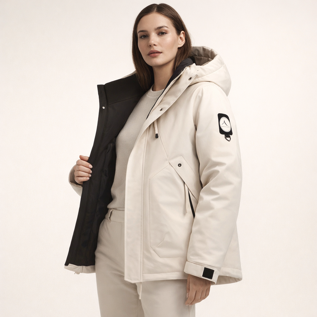 Women's Hooded Padded Jacket | Casual Outdoor Polyester Coat | Long Sleeve Regular Fit