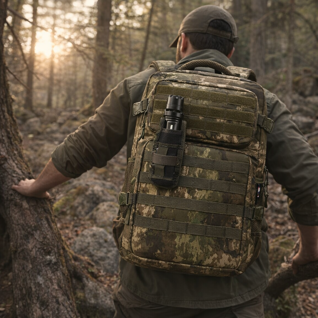 Tactical Military Backpack | Large Capacity Multi-Layer Hiking & Camping Pack | Camouflage Design for Outdoor Adventures