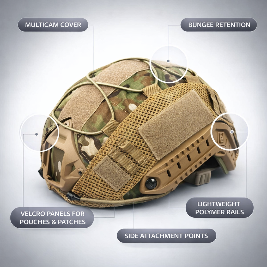 Multicam Tactical Helmet Cover | Fast MH PJ BJ Airsoft Paintball | Cycling Gear Accessories | Outdoor Sports