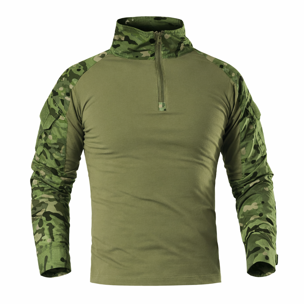 Men's Outdoor Tactical Long Sleeve Shirt | Camouflage Design | Cotton DRYTEC Fabric