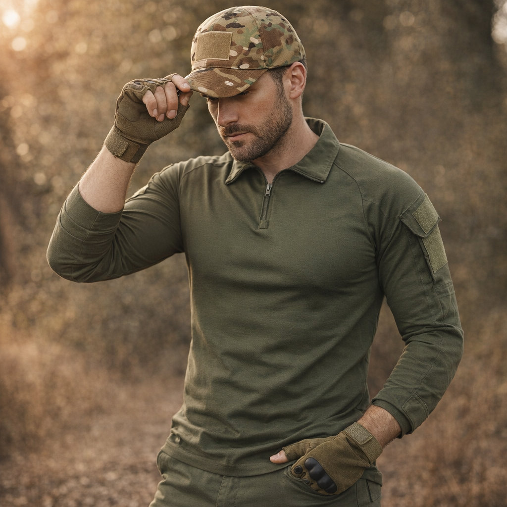 Men's Tactical Camouflage Set | Military Outdoor Paintball Gear | Combat Shirt & Pants | Cotton Polyester Blend
