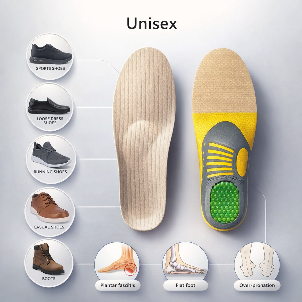 Orthopedic Insoles for Men Women | Arch Support | Flat Foot Correction | Breathable Massage Cushion