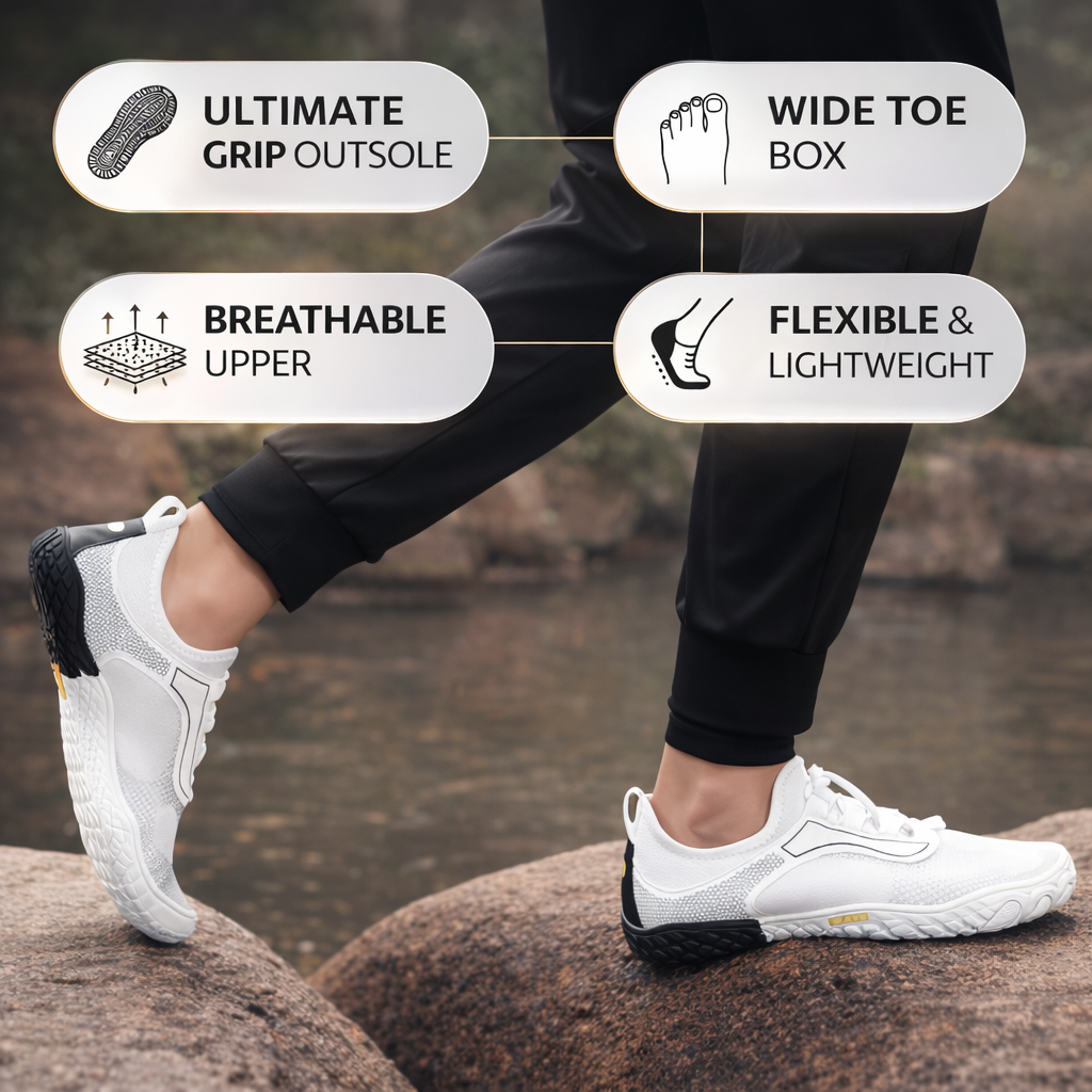 WanderGrip | Barefoot Shoes for Men and Women | Wide Toe Box | Zero-Drop Sole | Superior Grip | Breathable & Flexible