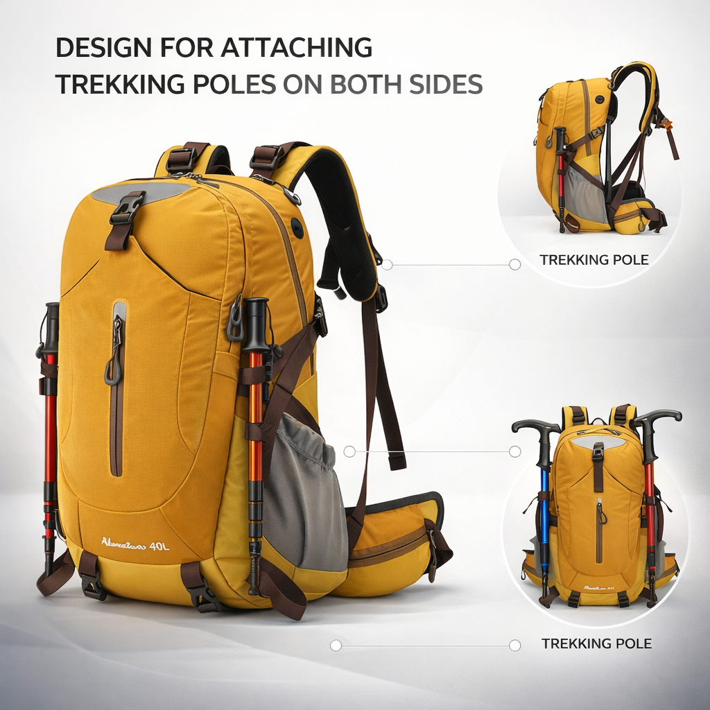 Outdoor Adventure Backpack | Lightweight Travel Gear | Ergonomic Design | Multiple Pockets | Solid Color | Unisex Use | Adjustable Straps