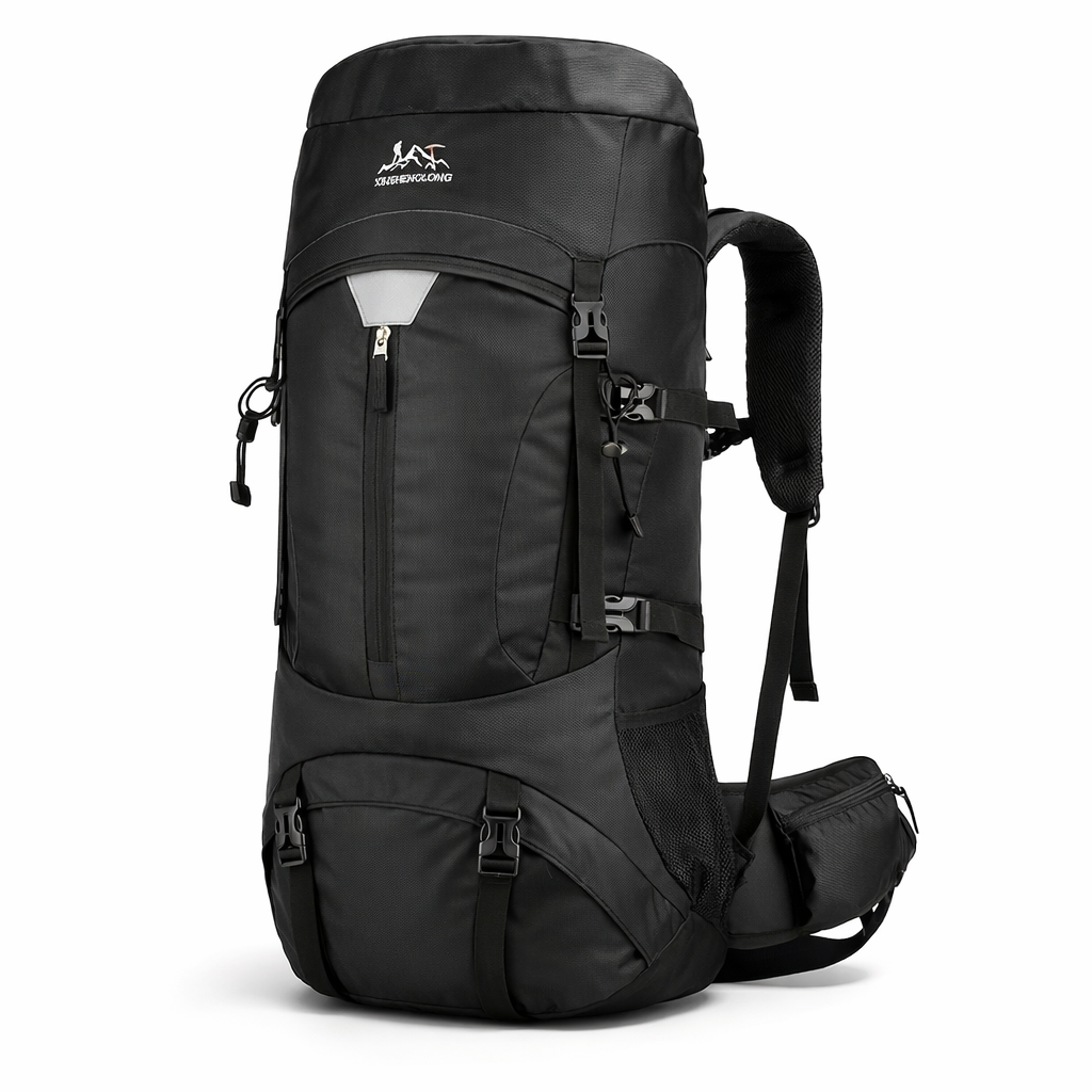 60L Waterproof Hiking Backpack | Camping Travel Rucksack for Men Women | Trekking Soft Shell Daypack | Black