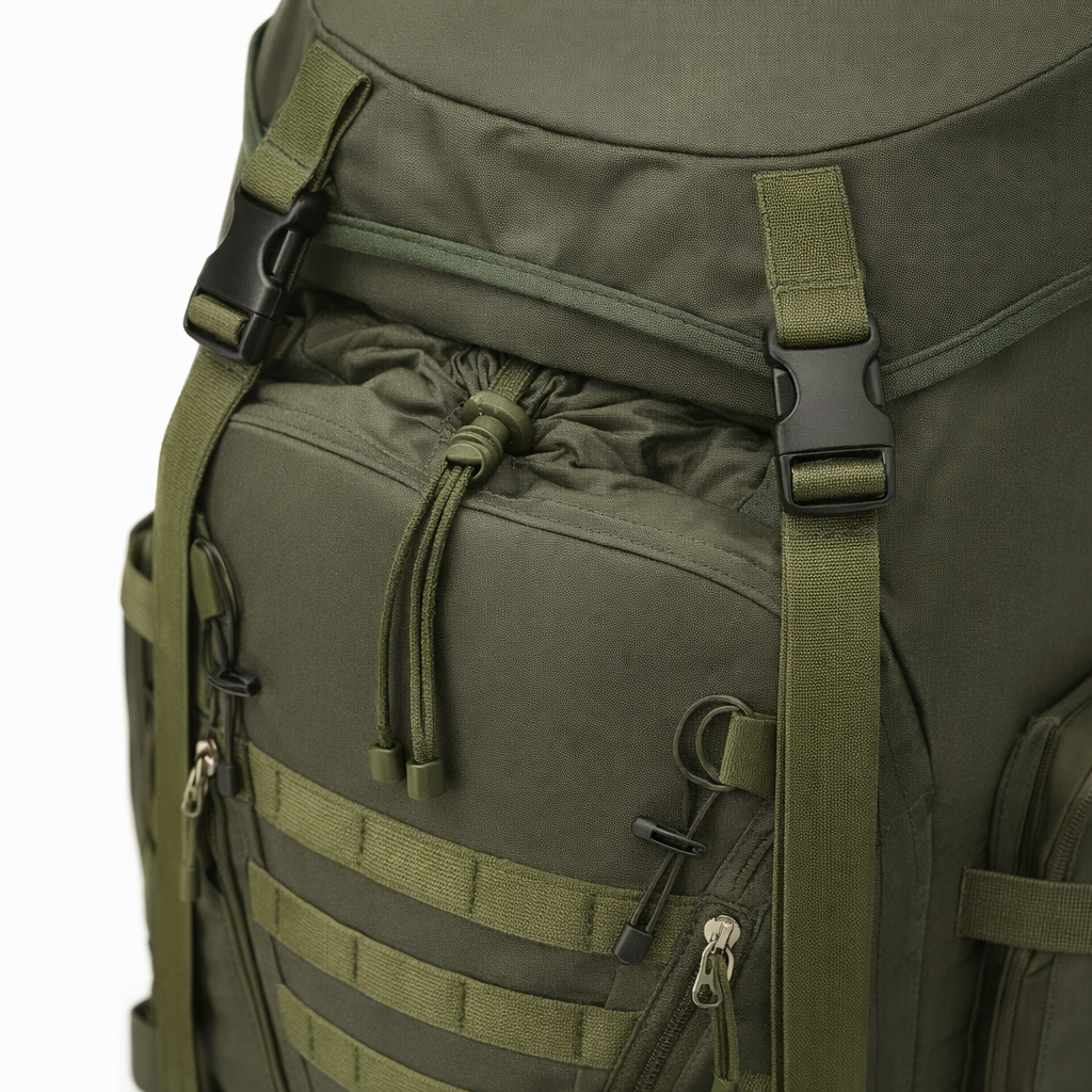 Large 100L Outdoor Backpack | Travel Hiking Camping | Adjustable Straps | Soft Shell | Utility Pockets | Universal Fit | Green