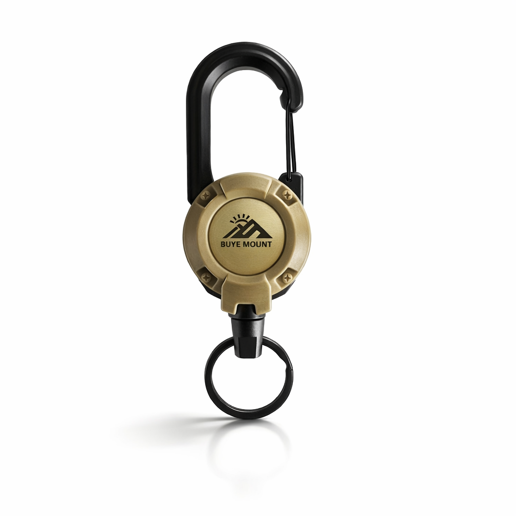 Outdoor Retractable Keychain | Steel Wire Rope | High-Resilience ABS | Quick-Release Buckle | Anti-Loss Clip | Black