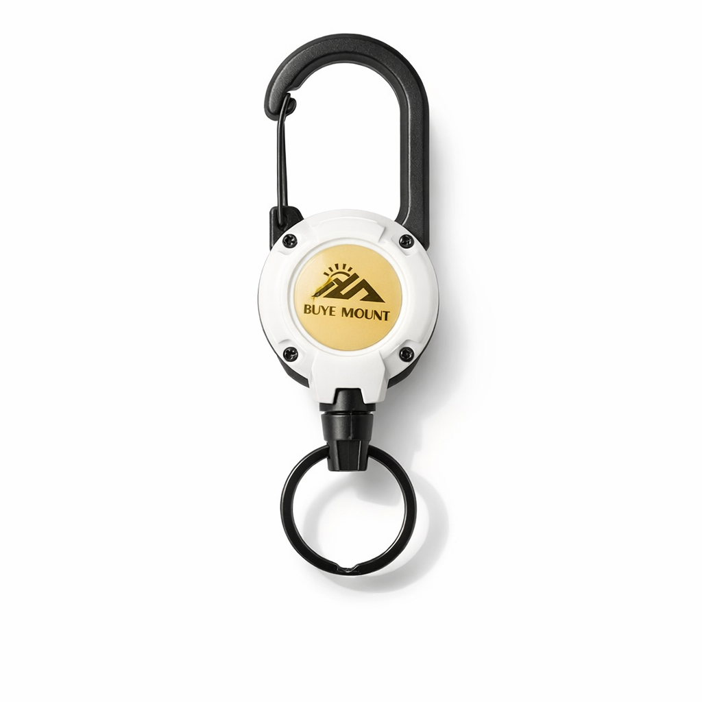 Outdoor Retractable Keychain | Steel Wire Rope | High-Resilience ABS | Quick-Release Buckle | Anti-Loss Clip | Black