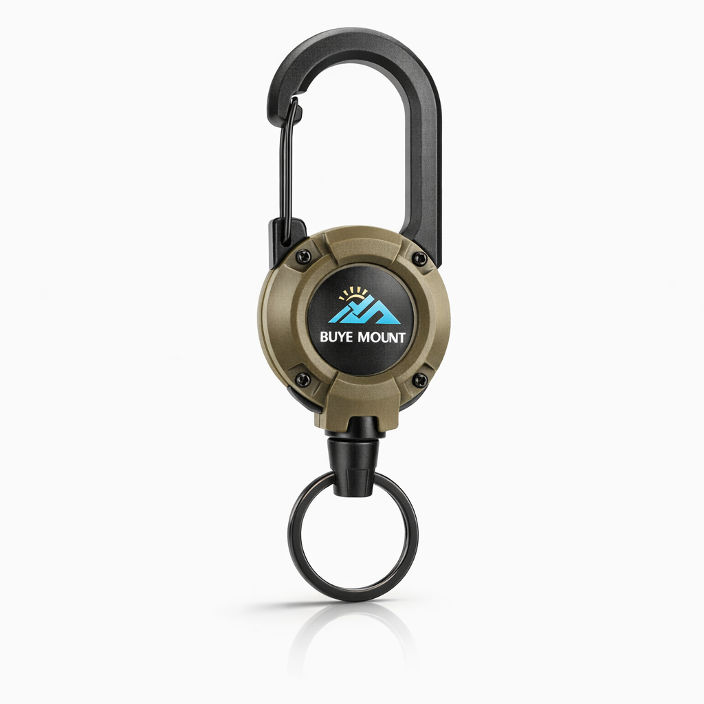 Outdoor Retractable Keychain | Steel Wire Rope | High-Resilience ABS | Quick-Release Buckle | Anti-Loss Clip | Black