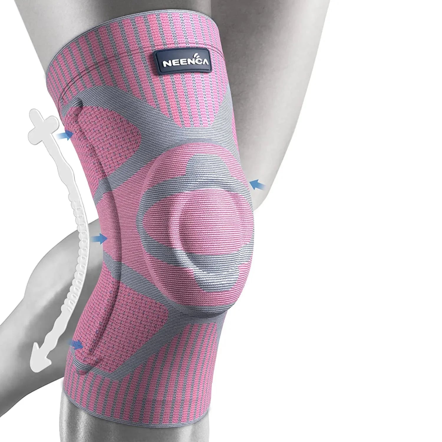 NEENCA Knee Brace Support | Gel Cushion & Side Stabilizers | Pain Relief & Meniscus Recovery | 100% Polyester Nylon | Adult Use