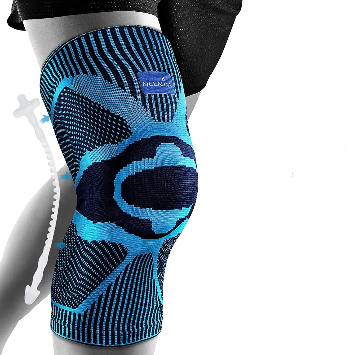 NEENCA Knee Brace Support | Gel Cushion & Side Stabilizers | Pain Relief & Meniscus Recovery | 100% Polyester Nylon | Adult Use