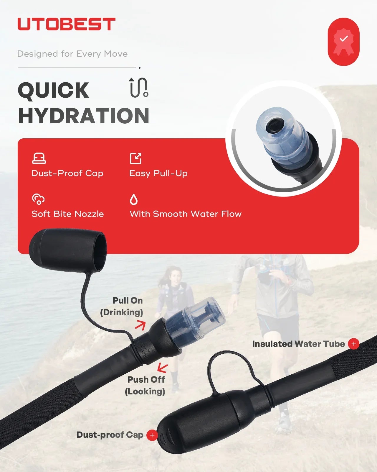 UTOBEST TPU Hydration Reservoir | 1.5L/2L/3L | Water Storage Bag for Camping Cycling Running Hiking | -20 to 50°C