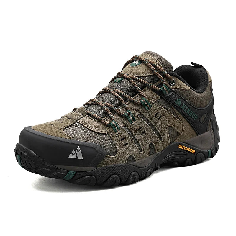HIKEUP Men's Suede Outdoor Shoes | Durable Trekking Footwear | Tactical Hiking Sneakers | Non-Waterproof