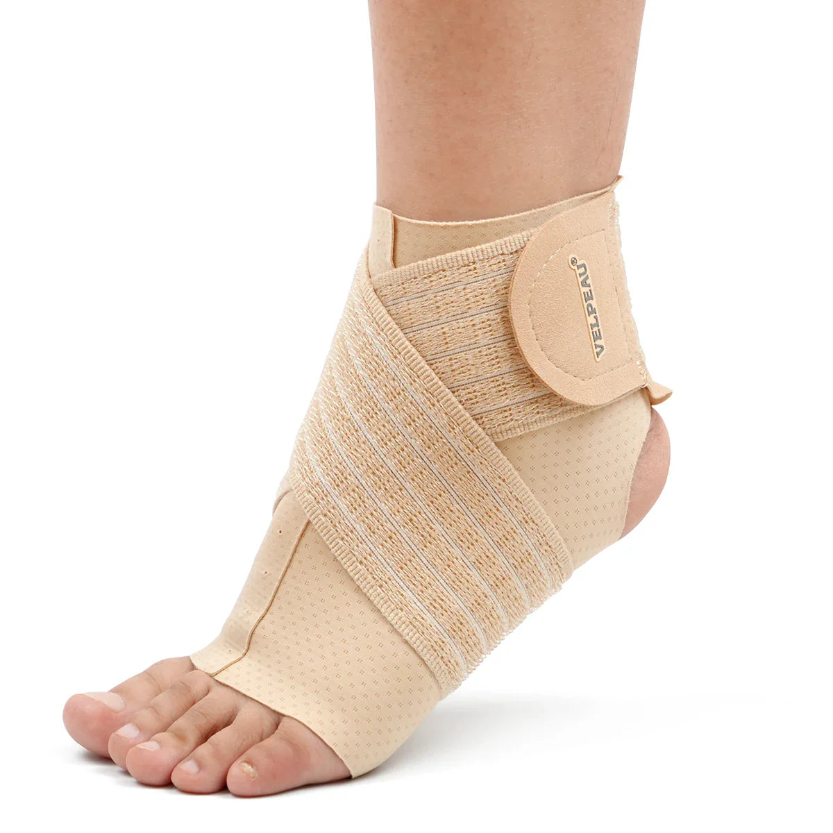 VELPEAU Adjustable Ankle Support Brace | Compression Sleeve for Sports | Plantar Fasciitis Relief | Nylon | Pain Relief