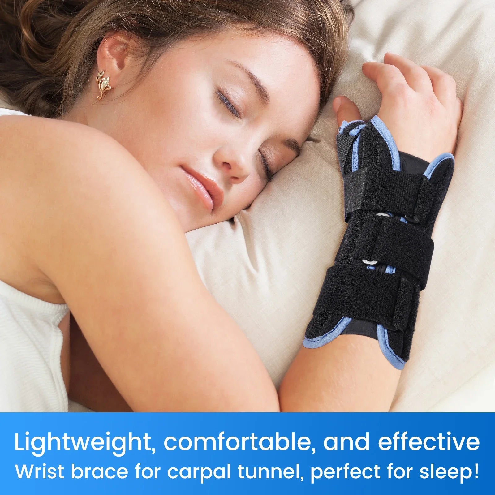 VELPEAU Wrist Support Brace | Pain Relief for Carpal Tunnel & Arthritis | Adjustable Thumb Splint | Polyester Cotton Aluminum