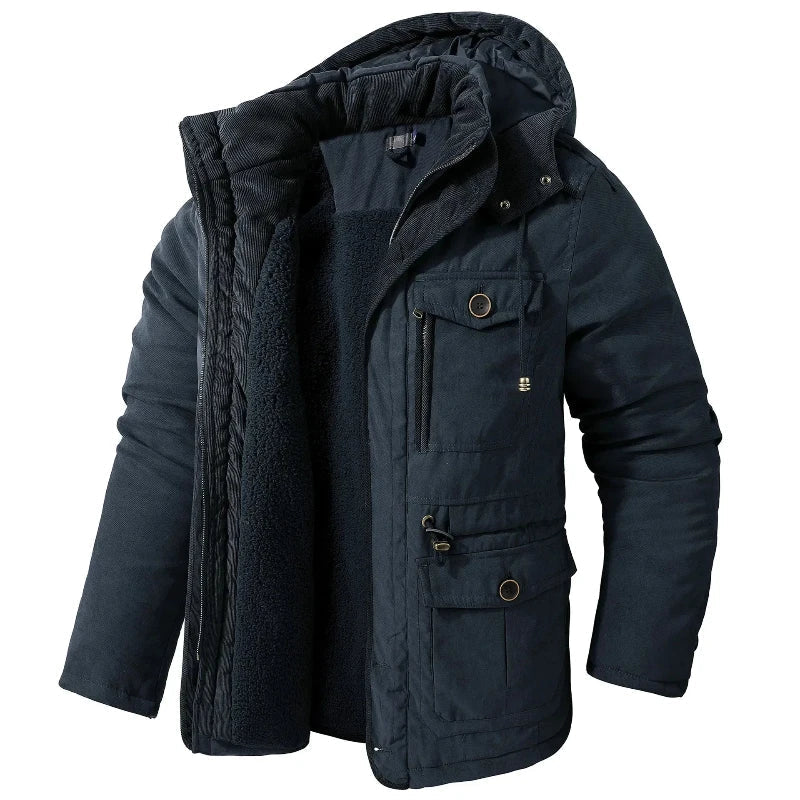 Warm Waterproof Winter Jacket | Weatherproof Parka with Removable Hood & Fleece Lining