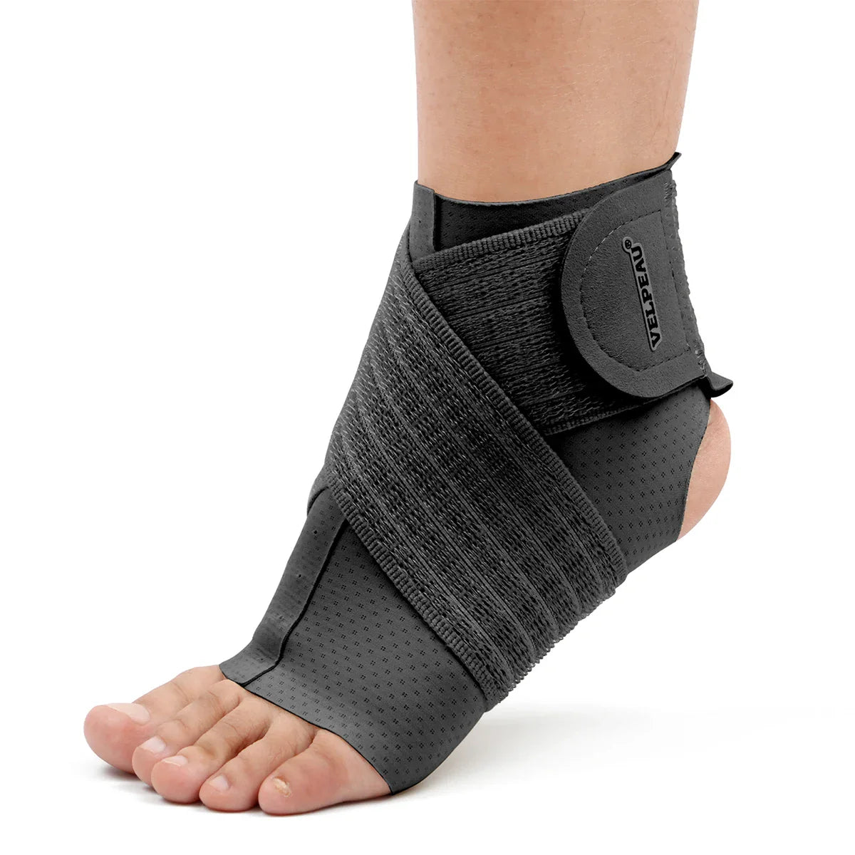 VELPEAU Adjustable Ankle Support Brace | Compression Sleeve for Sports | Plantar Fasciitis Relief | Nylon | Pain Relief