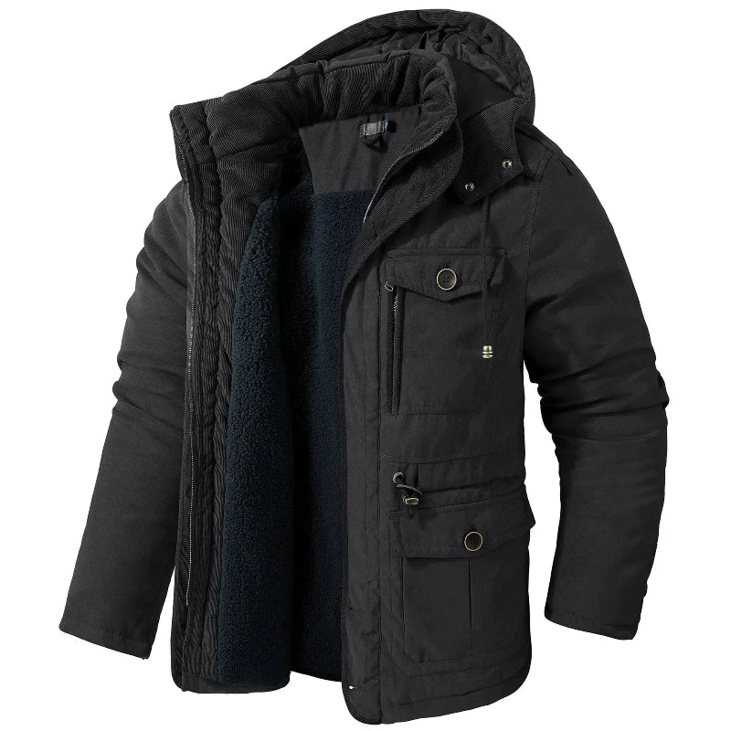 Warm Waterproof Winter Jacket | Weatherproof Parka with Removable Hood & Fleece Lining
