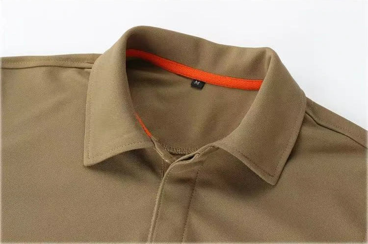 Men's Quick-Dry Embroidered Polo Shirts | Breathable Elastic Polyester Tees | Summer Hiking Camping