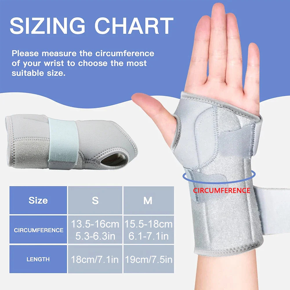 Adjustable Wrist Support Brace | Pain Relief for Carpal Tunnel Arthritis Tendonitis | Men Women | Left Right Hand | Nylon Sponge Aluminum