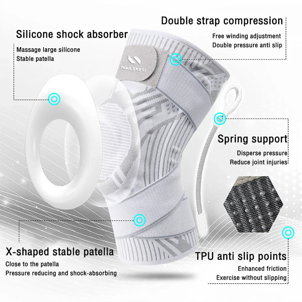 Elastic Knee Support Brace | Compression Bandage for Gym | Injury Relief Protector | Volleyball Knee Pad | Adult Use