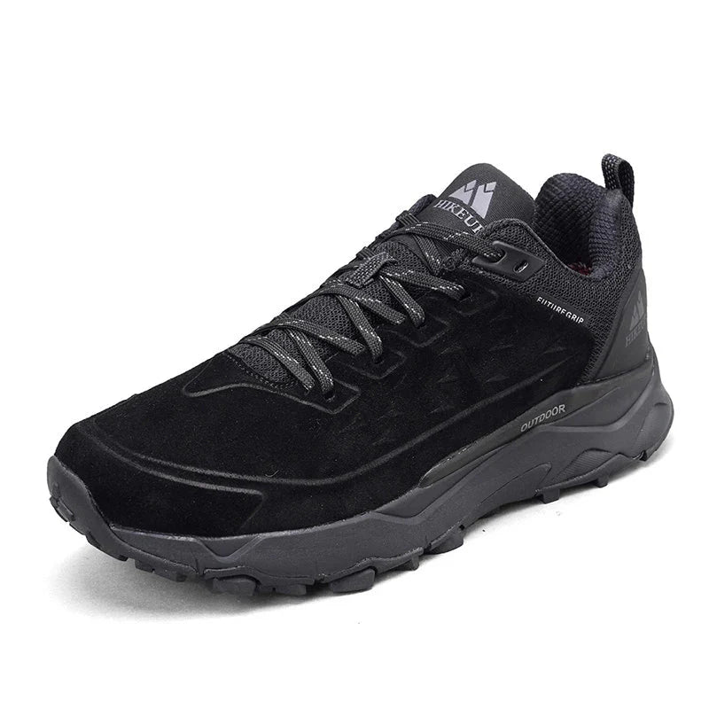 HIKEUP Men's Outdoor Hiking Shoes | Suede Leather Breathable Sneakers | Anti-Slip Trail Shoes Camping
