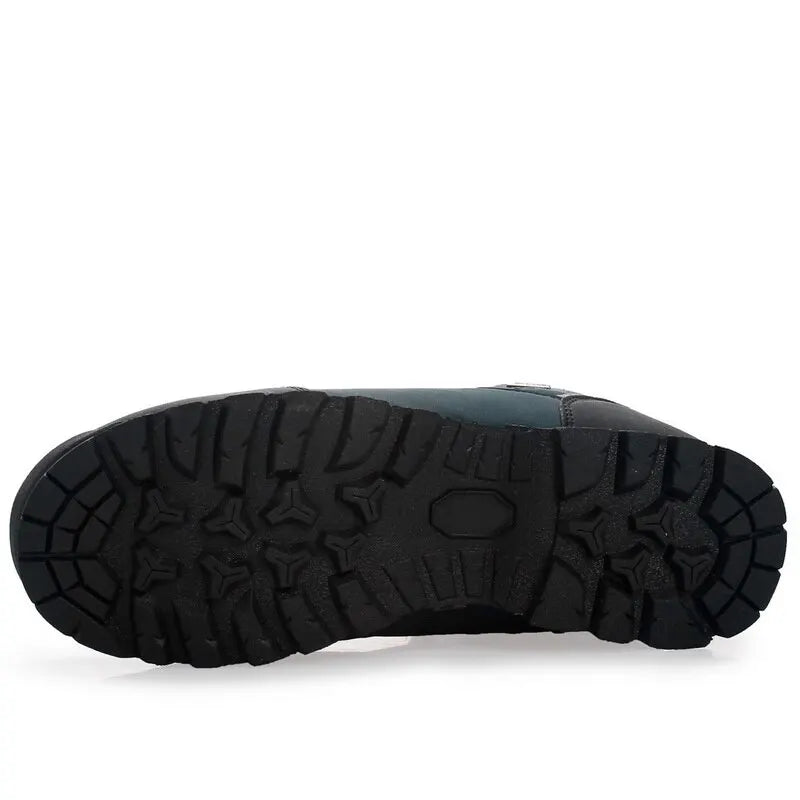Men's Leather Hiking Boots | Waterproof Outdoor Climbing Shoes | High-Top Winter Trekking Sneakers