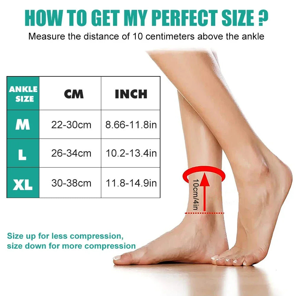 OIMG Adjustable Elastic Ankle Support | Compression Wrap for Plantar Fasciitis Achilles Tendonitis | Foot Stabilizer Sleeve