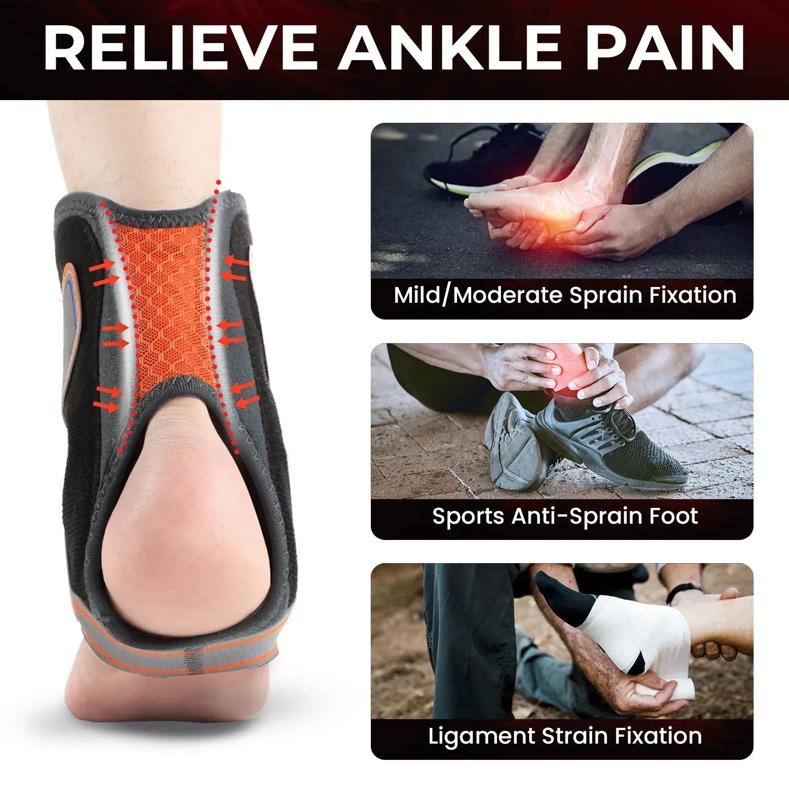 Unisex Ankle Support Brace | Elastic Stabilizer | Rotatable Strap | Injury Recovery | OIMG