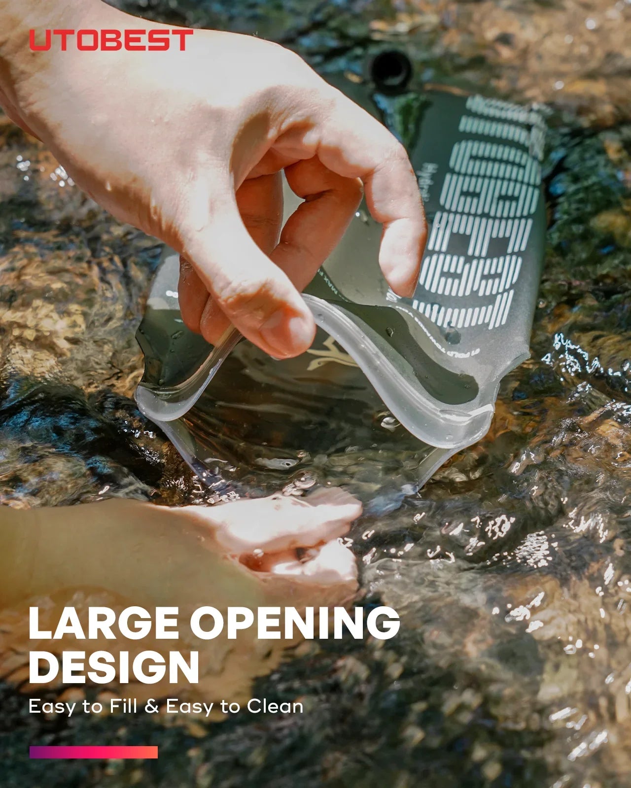 UTOBEST TPU Hydration Reservoir | 1.5L/2L/3L | Water Storage Bag for Camping Cycling Running Hiking | -20 to 50°C