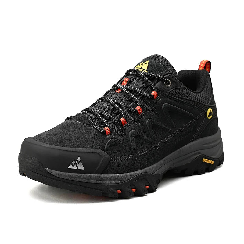 HIKEUP Men's Leather Casual Shoes | Slip Resistant Fashion Sneakers | Designer Brand Winter Outdoor Footwear