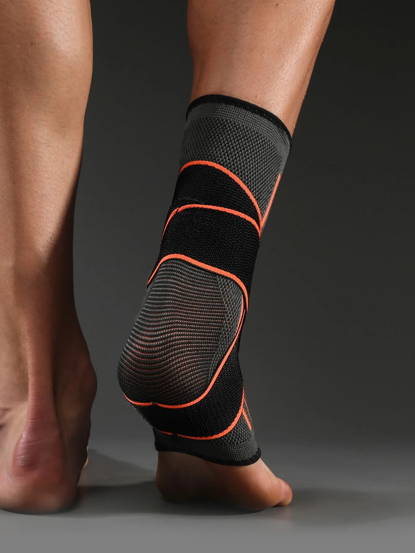 VBOSI Ankle Support Compression Sleeve | Adjustable Straps | Foot Stabilizer | Orange | Model V0147B