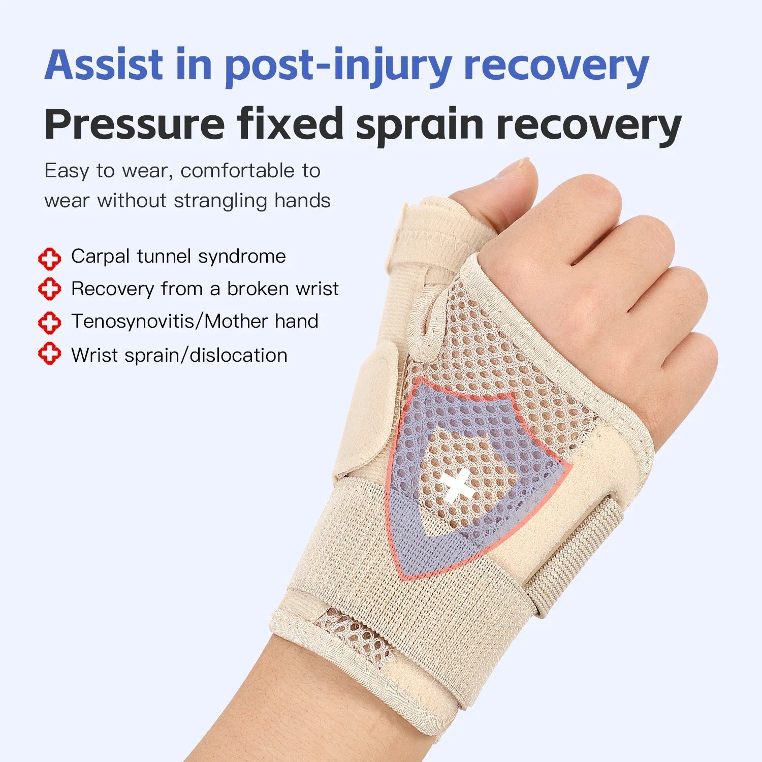 Hand Support Brace | Wrist & Thumb Stabilizer | Tendinitis & Arthritis Relief | Breathable | Ambidextrous