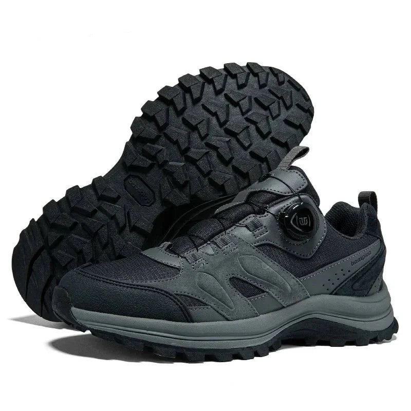 Baasploa Men's Waterproof Hiking Shoes | Non-Slip Durable Outdoor Sneakers | Comfort Cotton Lining for Climbing