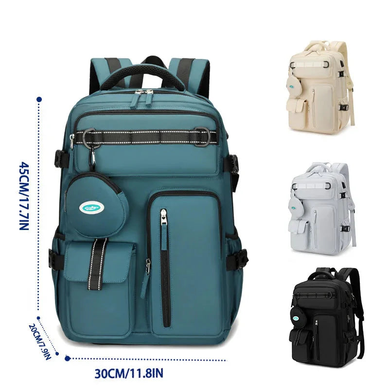 3pcs Vacuum Compression Backpack | Laptop Compartment | Soft Handle | Travel Cabin Bag | Embossed Design