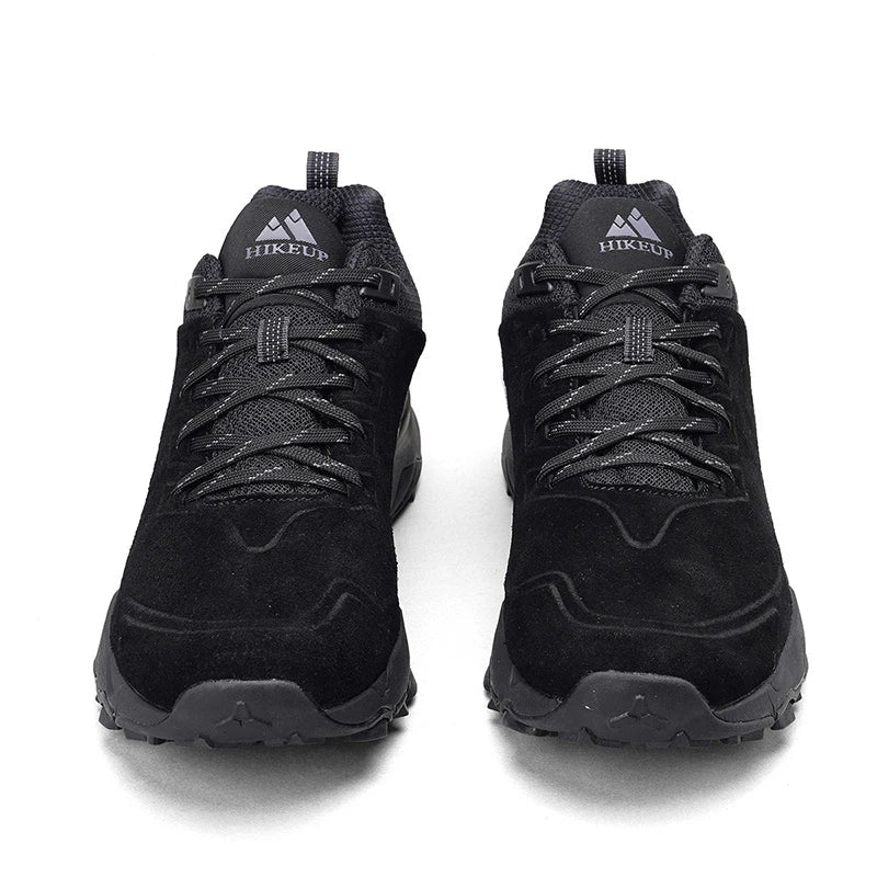 HIKEUP Men's Outdoor Hiking Shoes | Suede Leather Breathable Sneakers | Anti-Slip Trail Shoes Camping