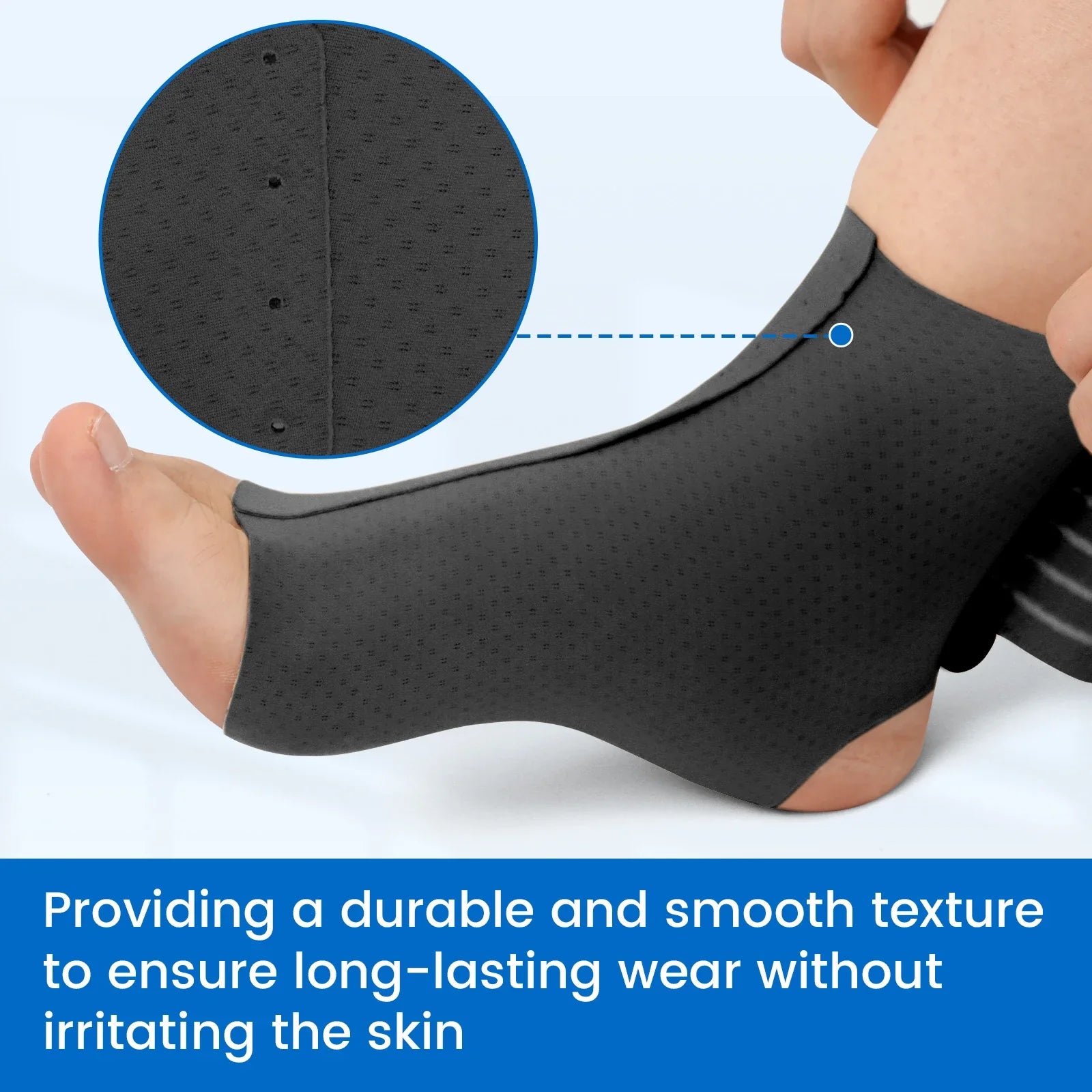 VELPEAU Adjustable Ankle Support Brace | Compression Sleeve for Sports | Plantar Fasciitis Relief | Nylon | Pain Relief