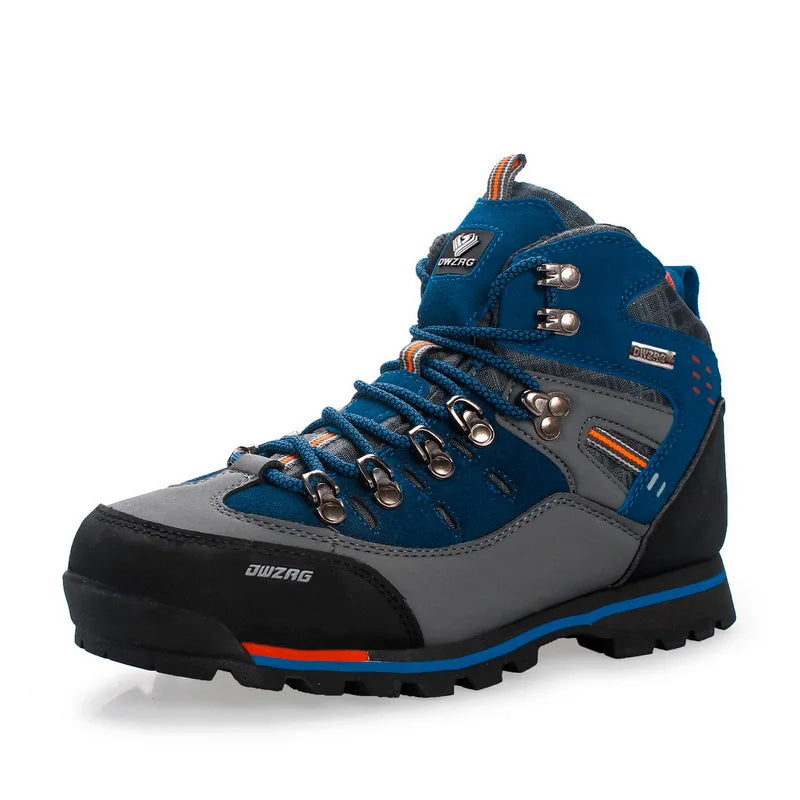 Men's Leather Hiking Boots | Waterproof Outdoor Climbing Shoes | High-Top Winter Trekking Sneakers