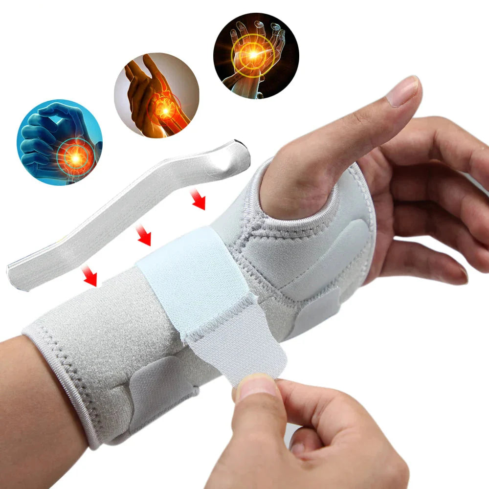 Adjustable Wrist Support Brace | Pain Relief for Carpal Tunnel Arthritis Tendonitis | Men Women | Left Right Hand | Nylon Sponge Aluminum