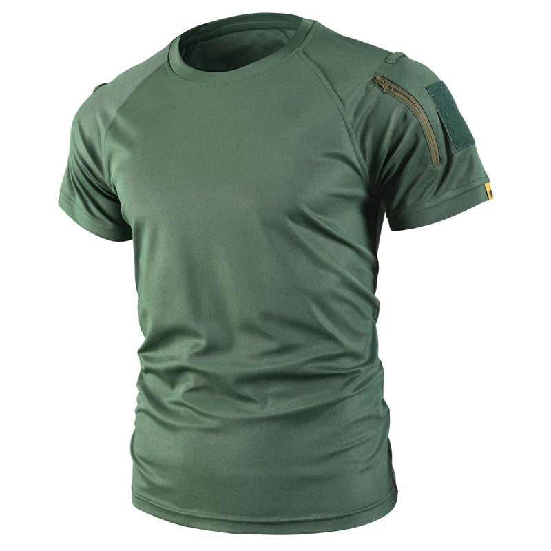 Men's Quick-Dry Tactical T-Shirts | Breathable Military-Style Activewear | Hiking Camping Gym Tops