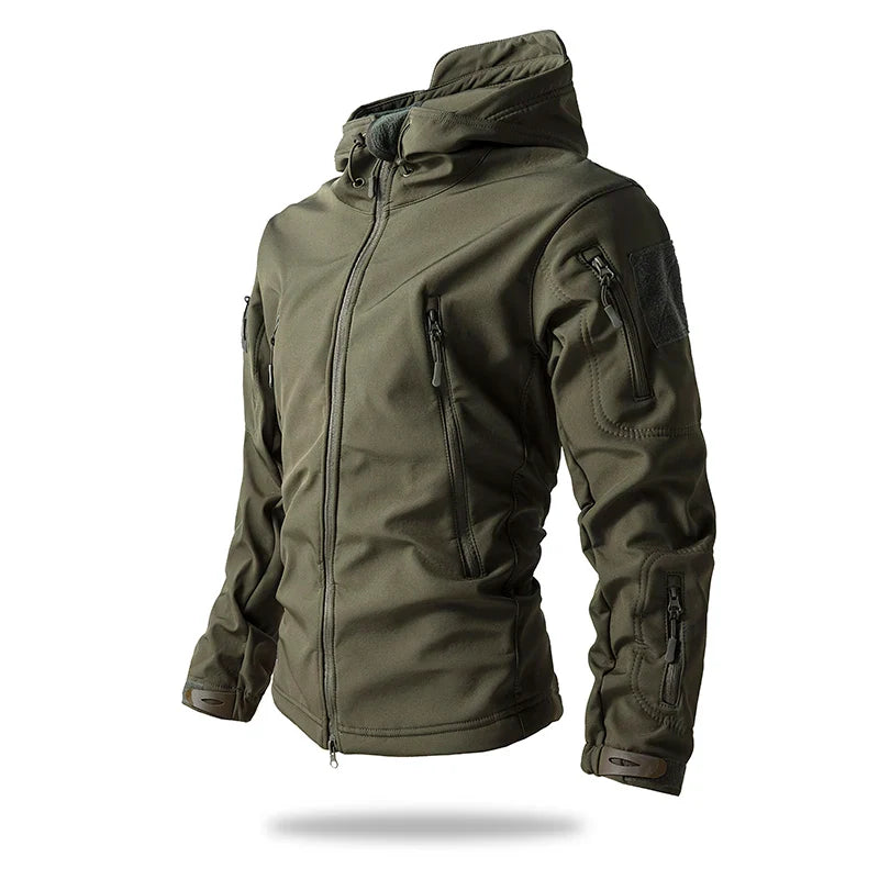 Camouflage Waterproof Soft Shell Jacket Men | Fleece Lined Hooded Coat | Autumn Winter Casual Outdoor
