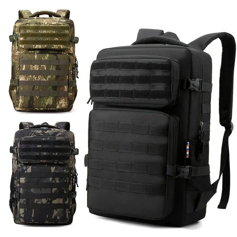 Tactical Military Backpack | Large Capacity Multi-Layer Hiking & Camping Pack | Camouflage Design for Outdoor Adventures