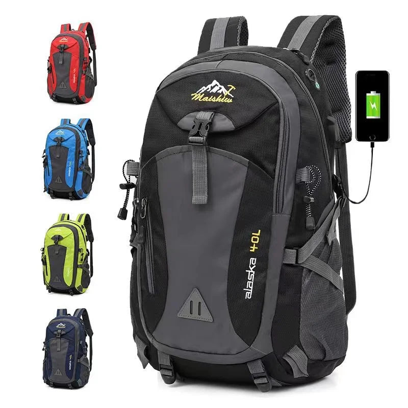 Anti-Theft Waterproof Hiking Backpack | Men's Outdoor Travel Sports Bag | USB Charging | Casual Camping Daypack