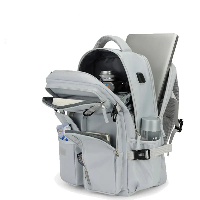 3pcs Vacuum Compression Backpack | Laptop Compartment | Soft Handle | Travel Cabin Bag | Embossed Design